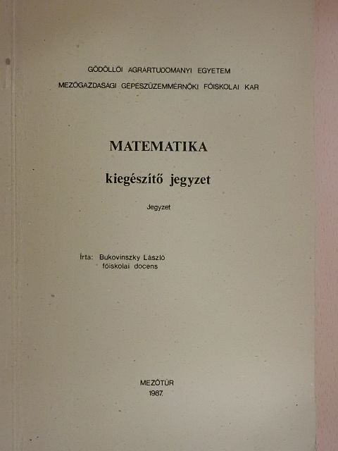 Bukovinszky László - Matematika [antikvár]