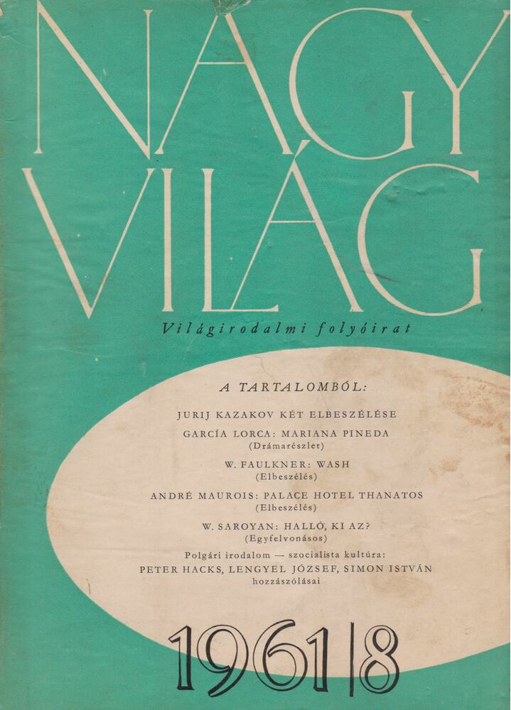 KARDOS LÁSZLÓ - Nagyvilág 1961/8. [antikvár]