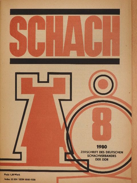 Helmut Hartmann - Schach August 1980 [antikvár]