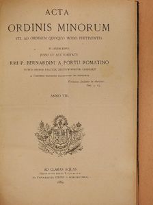 Acta Ordinis Minorum 1889-1891 (vegyes számok) (31 db) [antikvár]