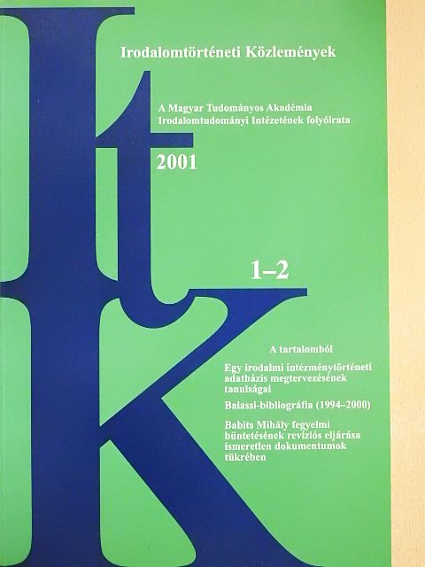 Arany János - Irodalomtörténeti Közlemények 2001/1-2 [antikvár]