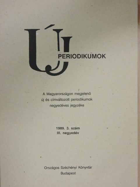 Új periodikumok 1989/3. [antikvár]
