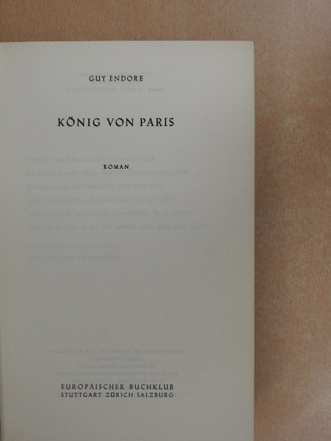 Guy Endore - König von Paris [antikvár]