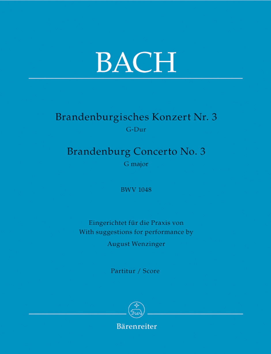 J. S. Bach - BRANDENBURGISCHES KONZERT NR.3 G-DUR BWV 1048, PARTITUR