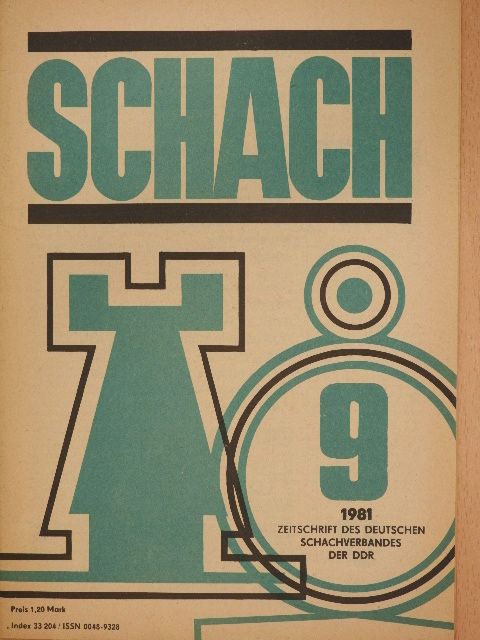 Horst Rittner - Schach September 1981 [antikvár]