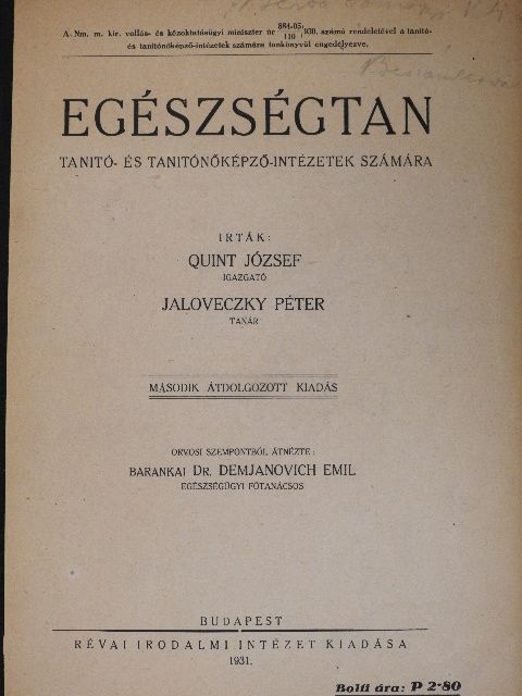 Jaloveczky Péter - Egészségtan [antikvár]