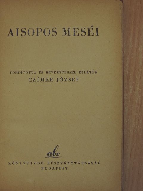 Aisopos - Aisopos meséi [antikvár]