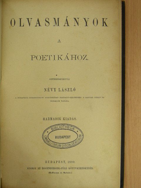 Arany J. - Olvasmányok a poetikához [antikvár]