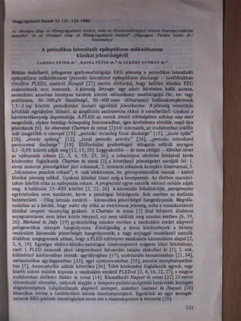 Dr. Geréby György - A periodikus lateralizált epileptiform működészavar klinikai jelentőségéről/Treponema agglutinációs reakció a neurosyphilis liquor diagnosztikájában [antikvár]