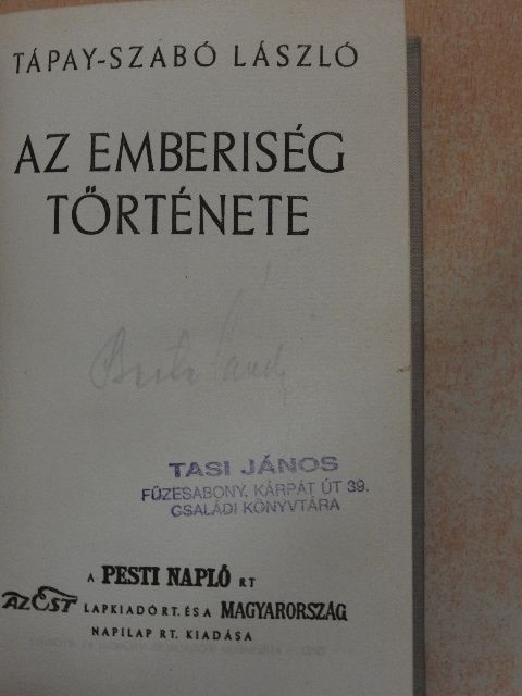 Tápay-Szabó László - Az emberiség története [antikvár]