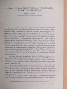 Majzon László - A hazai mikropaleontológiai vizsgálatok helyzete és feladata [antikvár]