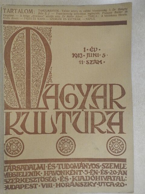 Dr. Babura László - Magyar Kultúra 1913. június 5. [antikvár]