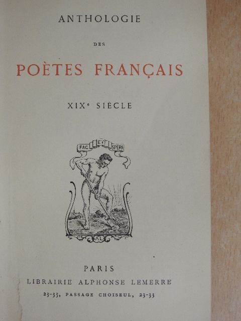 Alfred de Musset - Anthologie des Poétes Francais  [antikvár]