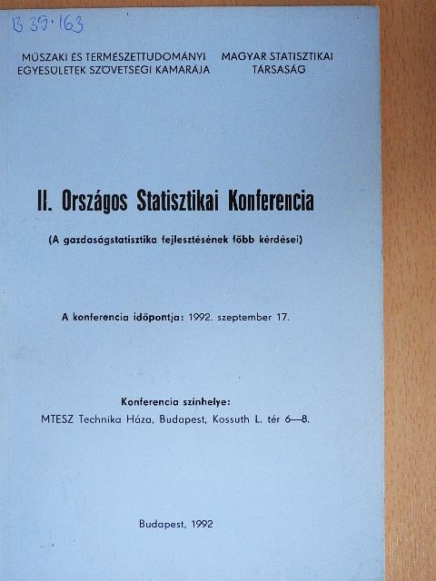 Dr. Kupcsik József - II. Országos Statisztikai Konferencia [antikvár]