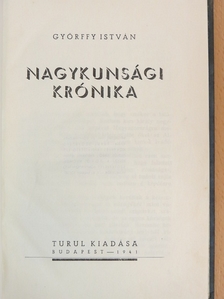 Györffy István - Nagykunsági krónika [antikvár]