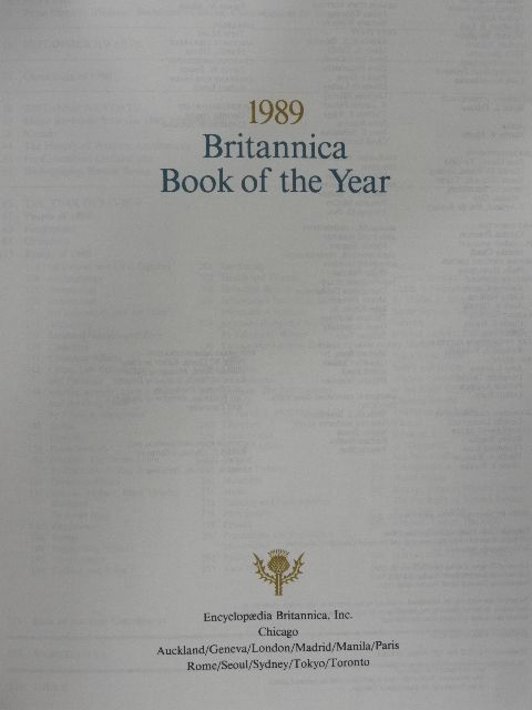 Britannica Book of the Year 1989 [antikvár]