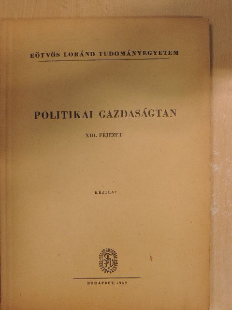Politikai gazdaságtan XIII. [antikvár]