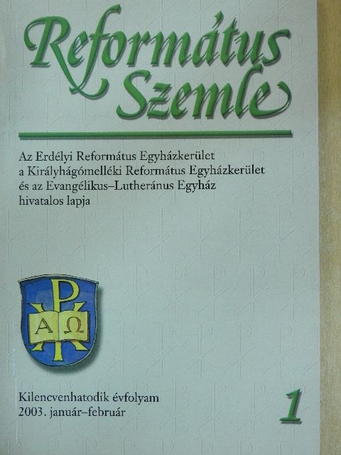 Adorjáni Zoltán - Református Szemle 2003. január-február [antikvár]