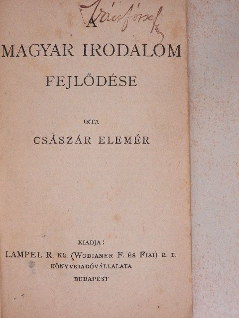 Császár Elemér - A magyar irodalom fejlődése [antikvár]
