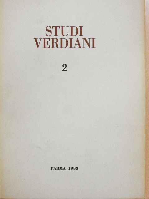 John N. Black - Studi Verdiani 2. [antikvár]