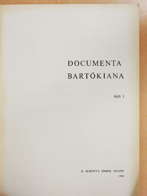 Documenta Bartókiana 3. [antikvár]