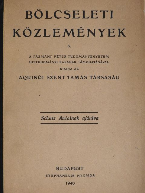 Aistleitner József - Bölcseleti Közlemények 6. [antikvár]