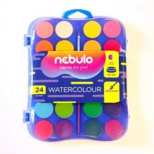 Nebulo: Vízfesték készlet ecsettel - 30 mm-es, 24 szín