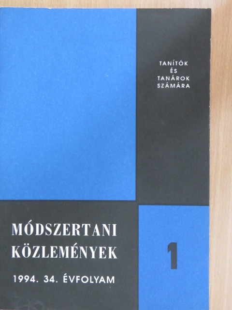Dr. Bereczki Sándor - Módszertani közlemények 1994/1. [antikvár]