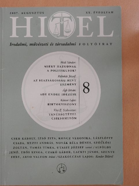 Ágh István - Hitel 2007. augusztus [antikvár]