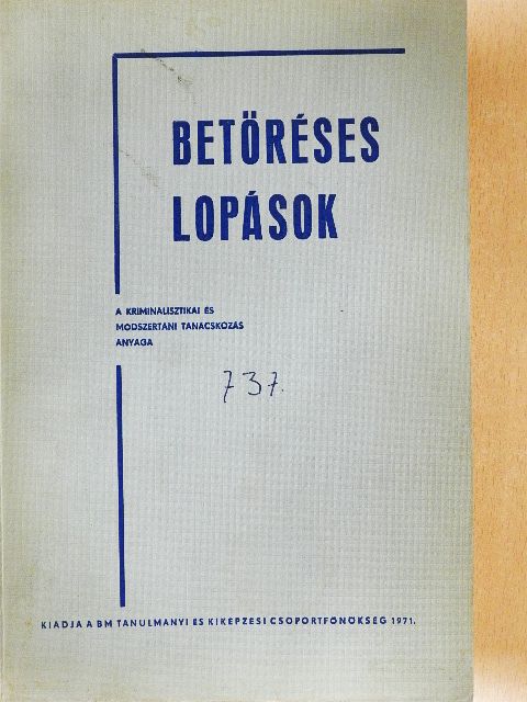 Bognár Ferenc - Betöréses lopások [antikvár]