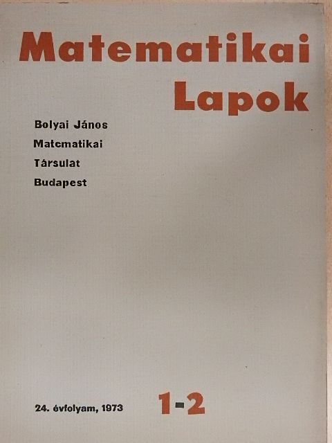 A. Robinson - Matematikai Lapok 1973/1-2. [antikvár]