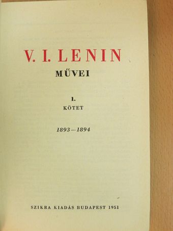 V. I. Lenin - V. I. Lenin művei 1. [antikvár]