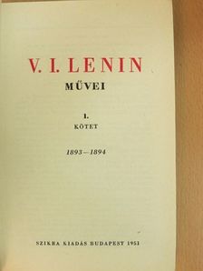 V. I. Lenin - V. I. Lenin művei 1. [antikvár]