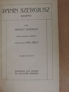 Ohnet György - Panin Szergiusz I-III. [antikvár]