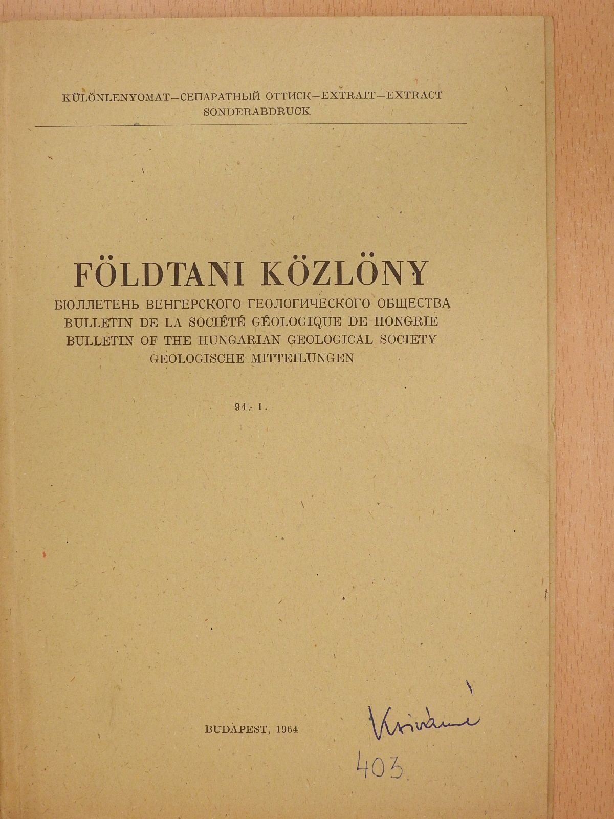 Bóna József - Coccolithophorida-vizsgálatok a mecseki neogén rétegekben (dedikált példány) [antikvár]