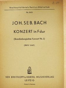 Joh. Seb. Bach - Konzert in F dur [antikvár]