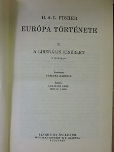 H. A. L. Fisher - Európa története III. [antikvár]