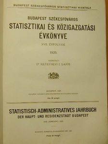 Budapest Székesfőváros Statisztikai és Közigazgatási Évkönyve 1929. [antikvár]
