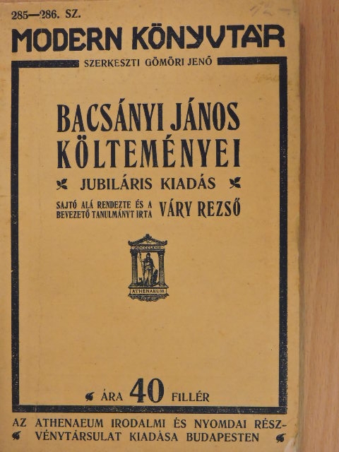 Bacsányi János - Bacsányi János költeményei [antikvár]