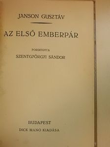 Janson Gusztáv - Az első emberpár [antikvár]