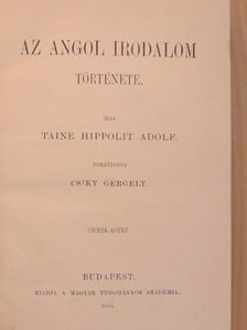 Taine Hippolit Adolf - Az angol irodalom története V. [antikvár]