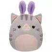 Squishmallows: Tally, a szürke cica plüss nyuszifülekkel - 20 cm