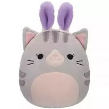 Squishmallows: Tally, a szürke cica plüss nyuszifülekkel - 20 cm