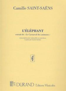 SAINT-SAENS, CAMILLE - L'ELEPHANT - EXTRAIT DE "LE CARNAVAL DES ANIMAUX" - POUR VIOLONCELLE OU CONTRABASSE ET PIANO