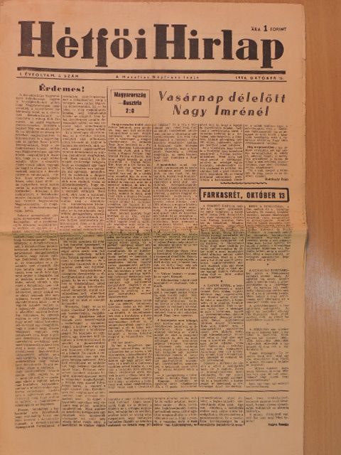 Boldizsár Iván - Hétfői Hirlap 1956. október 15. [antikvár]