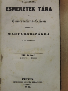 Közhasznu esmeretek tára III. (töredék) [antikvár]