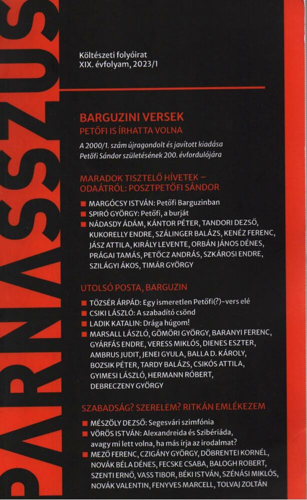 TURCZI ISTVÁN - Parnasszus XIX. évf. 2023/1. [antikvár]