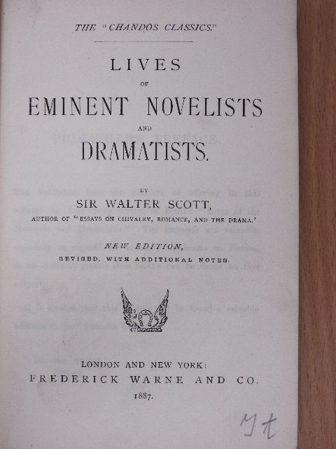 Sir Walter Scott - Lives of eminent novelists and dramatists [antikvár]