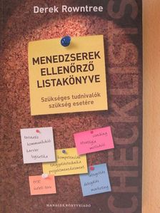 Derek Rowntree - Menedzserek ellenőrző listakönyve [antikvár]