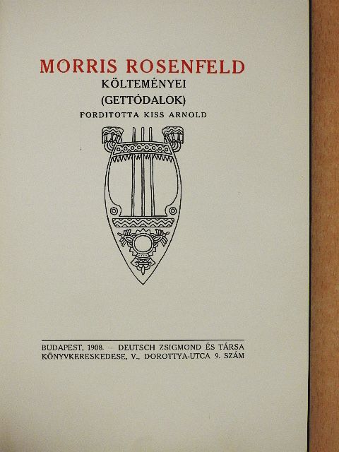 Morris Rosenfeld - Morris Rosenfeld költeményei [antikvár]